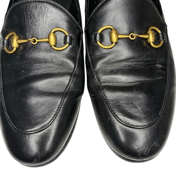 Gucci Brixton Horsebit Loafers Women's EU 36 US 6 Black Leather Slip On Flats - Picture 5 of 12